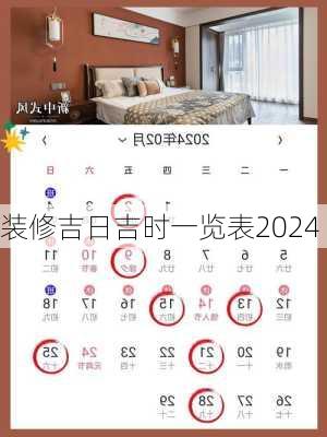 装修吉日吉时一览表2024