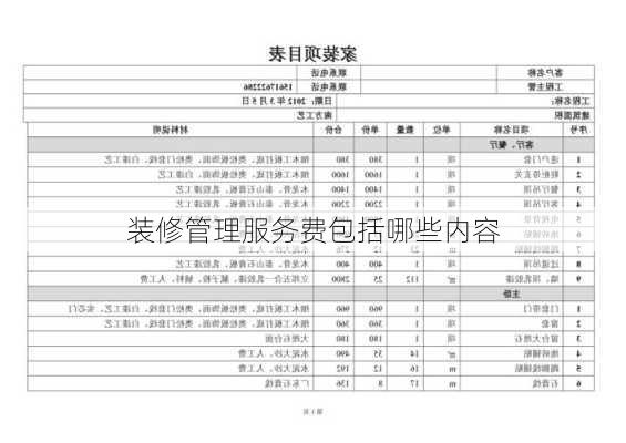 装修管理服务费包括哪些内容