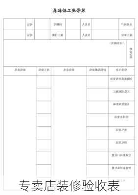 专卖店装修验收表