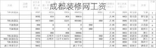 成都装修网工资