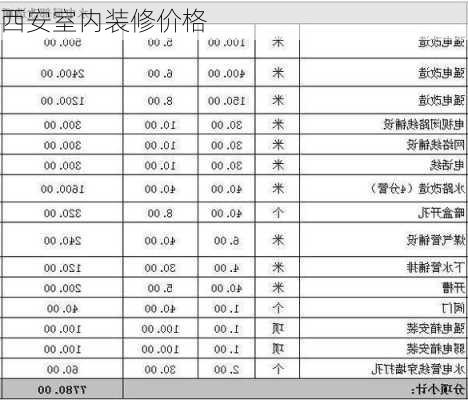 西安室内装修价格