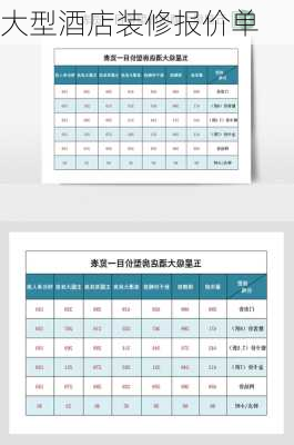 大型酒店装修报价单