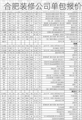 合肥装修公司单包报价