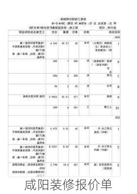 咸阳装修报价单