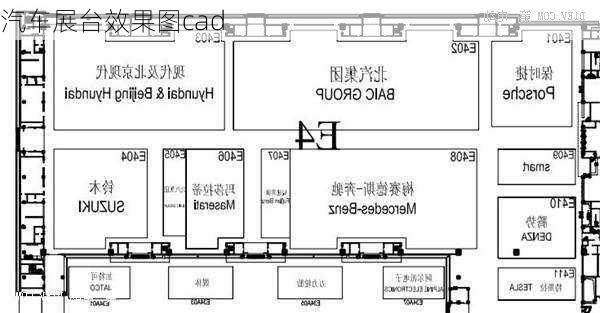 汽车展台效果图cad