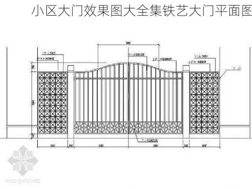 小区大门效果图大全集铁艺大门平面图