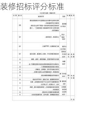 装修招标评分标准