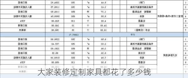 大家装修定制家具都花了多少钱
