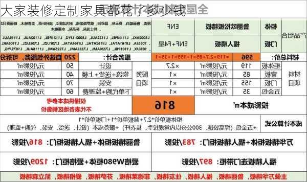 大家装修定制家具都花了多少钱